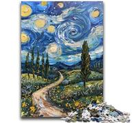 Puzzle 1000 pièces pour Adultes, Cadeau, Jeu de la Nuit étoilée de Van Gogh, Chaque pièce est Unique - Jeu Familial Stimulant et Amusant 26x38cm