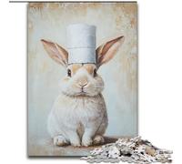 Puzzle 1000 pièces pour Adultes, Cadeau, Lapin Jouant avec du Papier Toilette, Jouets éducatifs, Jeux Anti-Stress, décoration d'intérieur Unique et Cadeaux (Taille 50x75cm)