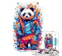 Puzzle 1000 pièces pour Adultes Cadeau Panda Mignon Jouet éducatif 1000 pièces Découpe de précision Idée Cadeau Noël/Anniversaire (38x52cm)