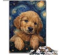 Puzzle 1000 pièces pour Adultes, Cadeau pour bébé Golden Retriever, Jouet éducatif et intellectuel, Cadeau du Père Noël Secret, 26x38cm