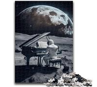 Puzzle 1000 pièces pour Adultes, Cadeau pour Piano dans l'espace, Jeu éducatif Difficile à compléter, Amusant et Humoristique pour Anniversaire, 50x75cm