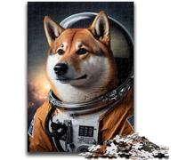 Puzzle 1000 pièces pour Adultes, Cadeau Shiba Inu, Astronaute, Jouet éducatif, idéal comme Cadeau pour Toute la Famille, 26x38cm