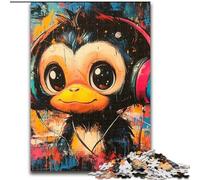 Puzzle 1000 pièces pour Adultes, Cadeau Singe avec Casque, Jeu éducatif, défi, Jouet pour améliorer la mémoire, pour Les 14 Ans (Taille 50x75cm)