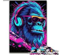 Puzzle 1000 pièces pour Adultes, Cadeau, Singe DJ, Musique, Jeu éducatif, défi, Jouet, amélioration de la mémoire, pour Les 14 Ans (Taille 26x38cm)