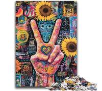 Puzzle 1000 pièces pour Adultes, Cadeau Tournesol Hello Gesture, 1000 pièces pour Adultes, Parfait pour Les soirées Jeux, Jouet coloré pour la Maison (50x75cm)