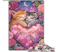 Puzzle 1000 pièces pour Adultes, Cadeaux, Amour Chat, soulagement du Stress, avec pièces entièrement emboîtables de Formes aléatoires, pour Les Enfants de 14 Ans et Plus, 50x75cm