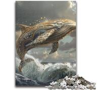 Puzzle 1000 pièces pour Adultes, Cadeaux, Animaux, Baleines, Art, Anti-Stress, séjour, Tuer Le Temps, liste de souhaits avec Le Père Noël, 50x75cm