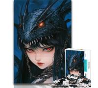 Puzzle 1000 pièces pour Adultes, Cadeaux, Anime Dragon Volant Fille, Puzzles pour Adolescents, Jeux éducatifs, Jouets DIY, Superbes Cadeaux et Jouets (Taille 75x50cm)