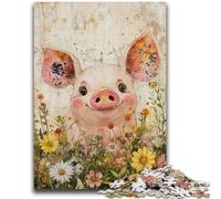Puzzle 1000 pièces pour Adultes, Cadeaux, Aquarelle, Cochon, Jeux éducatifs, décoration de la Maison, Jeu éducatif pour Anniversaire, Noël, 50x75cm