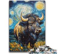 Puzzle 1000 pièces pour Adultes, Cadeaux, Aquarelle, Yak, Jouets éducatifs, Jeux de Famille, Cadeaux pour Amis et Famille, 26x38cm