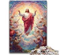 Puzzle 1000 pièces pour Adultes, Cadeaux, Art de Jésus, Anti-Stress, Vacances à la Maison, Tuer Le Temps, avec Affiche Assortie et Feuille de Questions 50x75cm