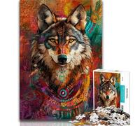 Puzzle 1000 pièces pour Adultes, Cadeaux, Art du Loup, Aide Le Cerveau à exercer, Jouets addictifs pour cultiver la Patience, Collection d'artistes, Beaux-Arts 75x50cm