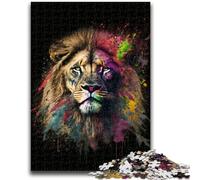 Puzzle 1000 pièces pour Adultes Cadeaux Art Néon Lion pour et à partir de 14 Ans Jouets de Jeu Car il est idéal comme Cadeau pour Toute la Famille 50x75cm