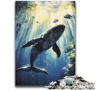 Puzzle 1000 pièces pour Adultes, Cadeaux, Baleines de l'océan, Jouets, Chaque pièce est Unique - Jeu Familial Stimulant et Amusant 26x38cm