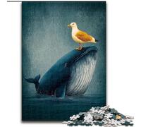 Puzzle 1000 pièces pour Adultes, Cadeaux Baleines et Oiseaux, Jouet éducatif et décompressant, Cadeaux du Père Noël Secret, 26x38cm