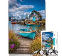 Puzzle 1000 pièces pour Adultes, Cadeaux, Bateaux sur Une île de villégiature, Puzzle pour Adultes, Jouets de Jeu, Chaque pièce est Unique - Jeu Familial Stimulant et Amusant 26x38cm