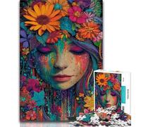 Puzzle 1000 pièces pour Adultes, Cadeaux beauté Florale, Soin du Visage, Difficile à réaliser, mais Amusant et Humoristique, Cadeaux d'anniversaire et Cadeaux Uniques (38x26cm)