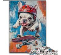 Puzzle 1000 pièces pour Adultes, Cadeaux, Bouledogue, Skateboard, Aide Le Cerveau à exercer, Jouets addictifs pour cultiver la Patience, décoration Parfaite, 50x75cm