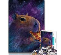 Puzzle 1000 pièces pour Adultes, Cadeaux Capybara Mangeant Une Pizza, 1000 pièces pour Adultes, défi Difficile à Offrir à Toute la Famille (Taille 38x26cm)