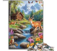 Puzzle 1000 pièces pour Adultes, Cadeaux cerf et Loup, Jouet éducatif intellectuel décompressant, Cadeaux du Père Noël Secret 50x75cm