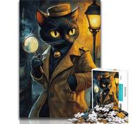 Puzzle 1000 pièces pour Adultes Cadeaux Chat détective 1000 pièces pour Adolescents Jeux éducatifs Jouets à Faire soi-même Superbes Cadeaux et Jouets 75x50cm
