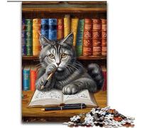 Puzzle 1000 pièces pour adultes, cadeaux, chat, lecture, divertissement en famille, activités à la maison, cadeau d'anniversaire, cadeaux de voyage, pour les enfants de 14 ans et plus (taille 26x38cm)