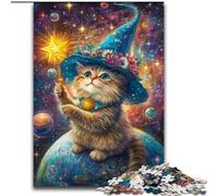 Puzzle 1000 pièces pour Adultes, Cadeaux, Chat Magicien, Aide Le Cerveau à exercer, Jouets addictifs pour cultiver la Patience, décoration Parfaite, 50x75cm