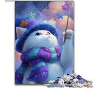 Puzzle 1000 pièces pour Adultes, Cadeaux, Chaton Magicien, Jouets éducatifs, Jeux Anti-Stress, décoration d'intérieur Unique et Cadeaux (Taille 50x75cm)