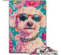 Puzzle 1000 pièces pour Adultes, Cadeaux, Chien à Lunettes, Jouets éducatifs, Jeux familiaux, Anniversaires et Cadeaux Uniques (Taille 26x38cm)