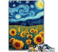Puzzle 1000 pièces pour Adultes Cadeaux Ciel étoilé Tournesol Convient aux 14 Ans et Plus Convient aux Couples Cadeaux pour Les Amis et la Famille 50x75cm