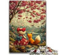 Puzzle 1000 pièces pour Adultes, Cadeaux, Couple de Renards, décoration Murale Artistique et idée Cadeau d'anniversaire pour Amis, Bureau à Domicile 50x75cm