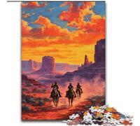 Puzzle 1000 pièces pour Adultes, Cadeaux, Cowboy du désert, Jouets éducatifs, Anti-Stress, décoration d'intérieur Unique et Cadeaux (Taille 26x38cm)