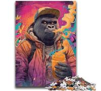 Puzzle 1000 pièces pour Adultes, Cadeaux, crâne Style Basquiat, Anti-Stress, séjour, Tuer Le Temps, liste de souhaits avec Le Père Noël 38x26cm