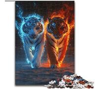 Puzzle 1000 pièces pour Adultes, Cadeaux Deux Tigres, Jeu Familial Anti-Stress, défi Difficile, Une œuvre d'art pour Les 14 Ans et Plus (Taille 26x38cm)