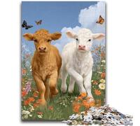 Puzzle 1000 pièces pour Adultes, Cadeaux, Deux Vaches, Jouets de Divertissement Familial, Jeu éducatif pour Anniversaire, Noël, à partir de 14 Ans, 38x26cm