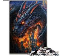 Puzzle 1000 pièces pour Adultes, Cadeaux Dragon Noir Chinois, Casse-tête pour décoration Murale, Cadeaux d'anniversaire et de Noël Uniques pour Les 14 Ans 26x38cm