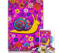 Puzzle 1000 pièces pour Adultes, Cadeaux Escargot psychédélique, Aide Le Cerveau à exercer, Jouets addictifs pour cultiver la Patience et améliorer la mémoire 38x26cm