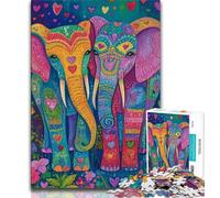 Puzzle 1000 pièces pour Adultes, Cadeaux fantastiques, Animaux, éléphants, 1000 pièces pour Adultes, défi Difficile, à Offrir à Toute la Famille (Taille 75x50cm)