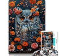 Puzzle 1000 pièces pour Adultes, Cadeaux, Fleurs, Hibou, pour Jeu éducatif, défi, Collection d'artistes, Beaux-Arts, 38x26cm
