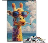Puzzle 1000 pièces pour Adultes, Cadeaux Girafe fumante, Jouets éducatifs, Jeux familiaux, Anniversaires et Cadeaux Uniques (Taille 50x75cm)