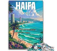 Puzzle 1000 pièces pour Adultes, Cadeaux, Haïfa, Israël, Divertissement Familial, Jouets, Jeu éducatif pour Anniversaire, Noël, à partir de 14 Ans (Taille 38x52cm)