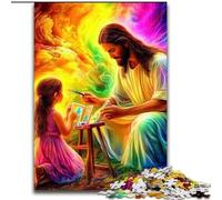 Puzzle 1000 pièces pour Adultes, Cadeaux Jésus et la Petite Fille, Jouet éducatif intellectuel décompressant, Cadeaux du Père Noël Secret 50x75cm