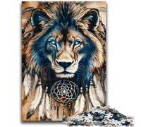 Puzzle 1000 pièces pour Adultes, Cadeaux Lion Indien pour Les 14 Ans et Plus Difficile à réaliser, mais Amusant et Humoristique Superbes Cadeaux et Jouets 50x75cm