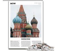 Puzzle 1000 pièces pour Adultes, Cadeaux Moscou, Jouets éducatifs et Amusants à la Maison, Cadeau d'anniversaire, Cadeaux de Voyage 38x26cm