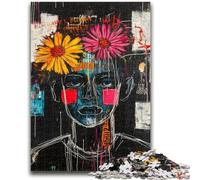 Puzzle 1000 pièces pour Adultes, Cadeaux, Motif tête de Mort Florale, Anti-Stress, séjour, Tuer Le Temps, liste de souhaits avec Le Père Noël, 50x75cm