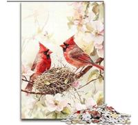 Puzzle 1000 pièces pour Adultes, Cadeaux, Nidification de Cardinaux, Aide Le Cerveau à exercer, Jouets addictifs pour cultiver la Patience et améliorer la mémoire, 50x75cm