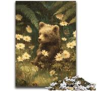 Puzzle 1000 pièces pour Adultes, Cadeaux, Ours Brun de la Jungle, pour Enfants de 14 Ans et Plus, Jouets de Jeu, idéal comme Cadeau pour Toute la Famille, 26x38cm