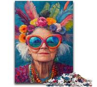 Puzzle 1000 pièces pour Adultes, Cadeaux pour Grand-mère Heureuse, Anti-Stress, Vacances à la Maison, tuez Le Temps avec Affiche Assortie et Feuille de Questions 50x75cm