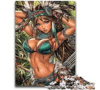 Puzzle 1000 pièces pour Adultes, Cadeaux Princesse Indienne, Convient aux 14 Ans et Plus, Convient aux Couples, Cadeaux pour Les Amis et la Famille, 26x38cm