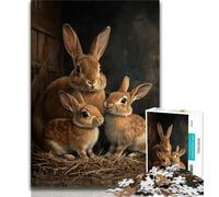 Puzzle 1000 pièces pour Adultes, Cadeaux, Puzzles Animaux Lapin pour Adultes, Jouet éducatif, Jeux familiaux Amusants, décoration d'intérieur Unique (Taille 38x26cm)